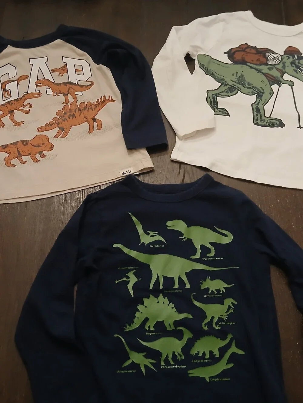 Dinosaur GAP Kids 100% Cotton T-Shirt Bundle 3 - Size:5 Years